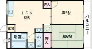 離宮ガーデンハイツ【1階】の間取り