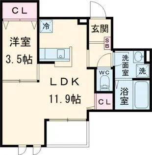 パリス上野毛【101号室】の間取り