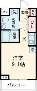 プレール・ドゥーク方南町【405号室】の間取り