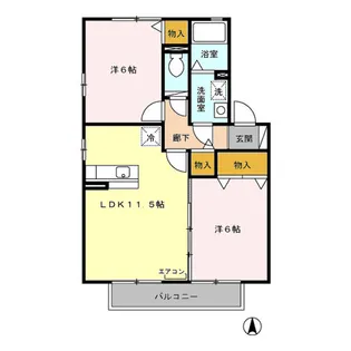 ロジュマン ミヤカイドウB【2階】の間取り