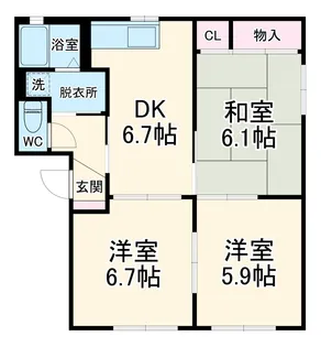 サニーハウス【A202号室】の間取り
