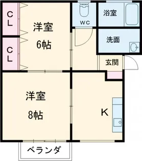 ヴィレッヂディフェンス【101号室】の間取り