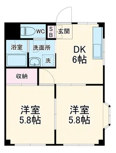 温水TBハイツわたなべ【1階】の間取り