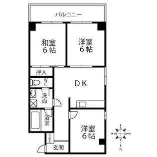 フラワーハイツツボイ【203号室】の間取り
