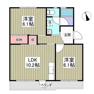 サンシャイン新真鍋【106号室】の間取り