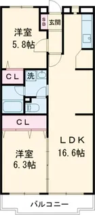 リブレス牛久【106号室】の間取り