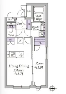 アトリオフラッツ日暮里【4階】の間取り