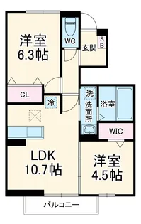 オルメル【1階】の間取り