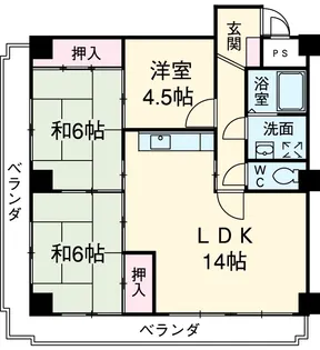 ラフォーレカトウ【2D号室】の間取り