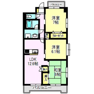 プログレスマンションKANAI【3階】の間取り