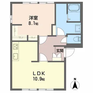 ルミエールB【103号室】の間取り