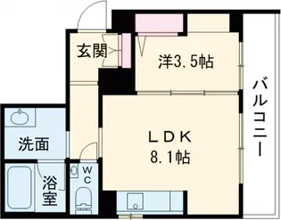 プロキオン大濠【301号室】の間取り