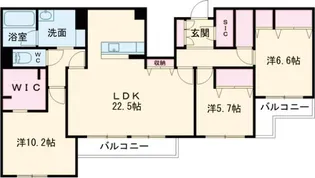 ワイエア平尾浄水【4階】の間取り