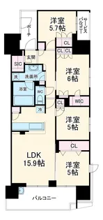 グレーシア藤沢鵠沼【17階】の間取り