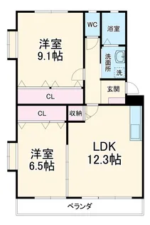 ミノワージュB棟【2階】の間取り