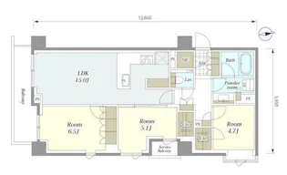 ブリリア中目黒青葉台【5号室】の間取り