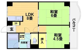 吉祥院ガーデンハイツ【212号室】の間取り