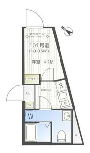 メゾンド町屋【4階】の間取り