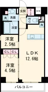 ラティエラ中野新井【2階】の間取り