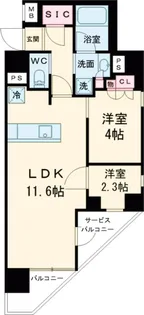 ラティエラ中野新井【4階】の間取り