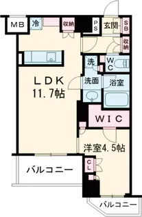 ラティエラ中野新井【802号室】の間取り