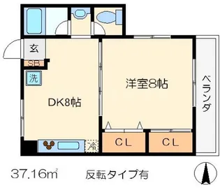 グランミュゼ北野【303号室】の間取り