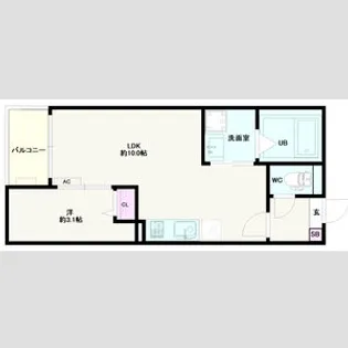 Jack marugasaki Ⅰ【202号室】の間取り