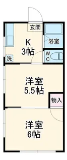 衣笠ハイツ【右201号室】の間取り