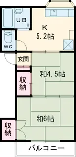 第6三上コーポ【2階】の間取り