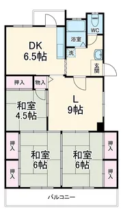 千里山田A団地6棟【3F-505号室】の間取り