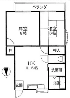 エンゼルハイツB【2階】の間取り