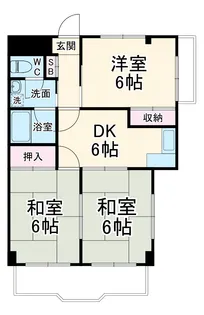 サンライズ薬園台【2階】の間取り
