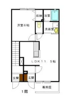 フォレットフォンティーヌB【106号室】の間取り