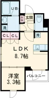 アジールコート三宿テラス【3階】の間取り