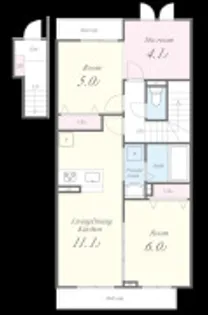 シャルマン青葉B棟【2階】の間取り