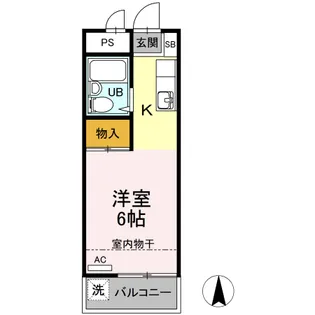 グリーンハイム桜塚【02080号室】の間取り