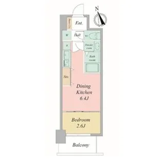 セレニテ夕陽丘エクラ【5階】の間取り