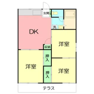 ビラサンロードA【101号室】の間取り