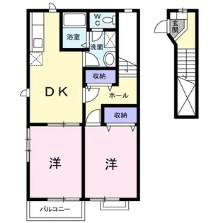 カーサカネジョウA【2階】の間取り
