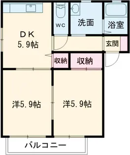 積水タウンコート B【2階】の間取り