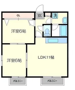 スクエアコート【3階】の間取り