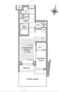 コンフォリア・リヴ東中野【1階】の間取り