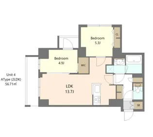 S-RESIDENCE高島平asolea【8階】の間取り
