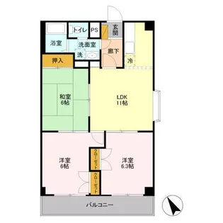 山善ビル【5階】の間取り