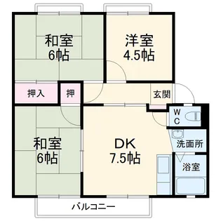 熊沢ハイツ3【1階】の間取り