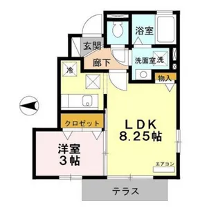 T’s west【105号室】の間取り