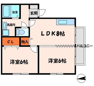 サニーハウス南【1階】の間取り