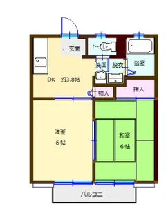 コーポスカイハートA棟【202号室】の間取り