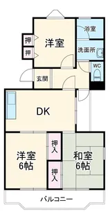 ベルハイムOKADA【B-1号室】の間取り