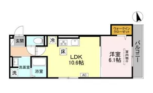 GRAMM御陵荒木C【102号室】の間取り